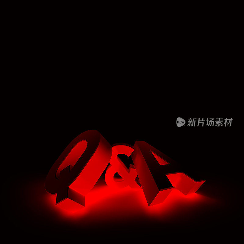 Q & A字母3d渲染(剪切路径)